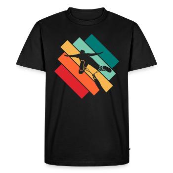Saut à l'élastique - T-shirt Premium bio Homme - noir - Devant - Nico (187cm)