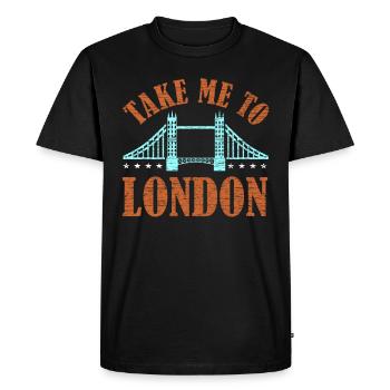 Londres - T-shirt Premium bio Homme - noir - Devant - Nico (187cm)