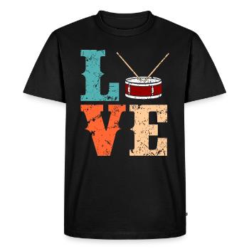 Tambours - T-shirt Premium bio Homme - noir - Devant - Nico (187cm)