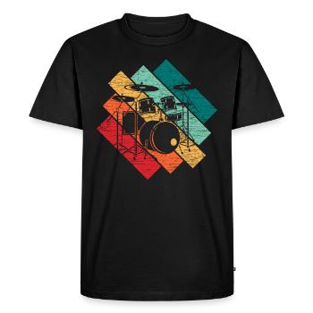 Tambours - T-shirt Premium bio Homme - noir - Devant - Nico (187cm)