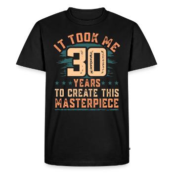 30e anniversaire - T-shirt Premium bio Homme - noir - Devant - Nico (187cm)
