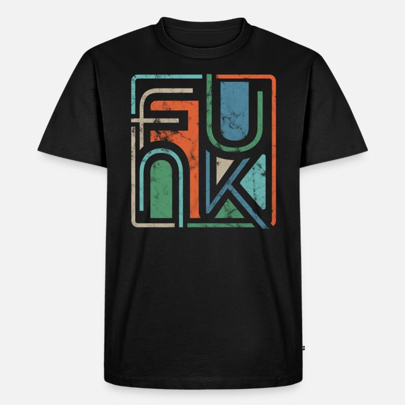 Funk Funky Retro - Männer Premium Bio T-Shirt - Schwarz