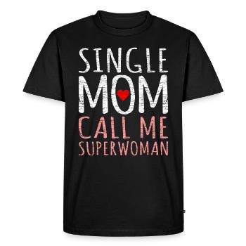 Mère mère célibataire - T-shirt Premium bio Homme - noir - Devant - Nico (187cm)