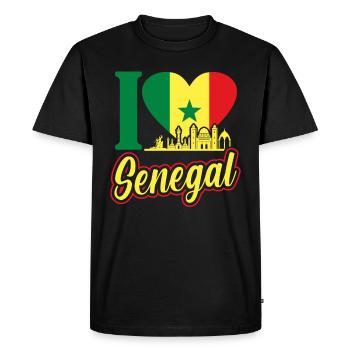 Sénégal - T-shirt Premium bio Homme - noir - Devant - Nico (187cm)