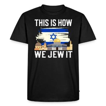 Israel - Men's Premium Organic T-Shirt - black - Front - Nico (187cm)