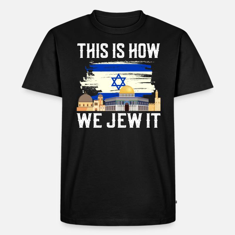 Israel - Männer Premium Bio T-Shirt - Schwarz