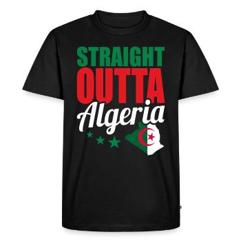 Algérie Afrique Idée cadeau - T-shirt Premium bio Homme - noir - Devant - Nico (187cm)