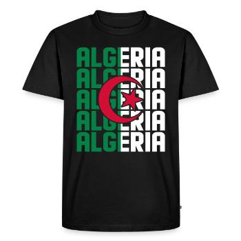 Algérie - T-shirt Premium bio Homme - noir - Devant - Nico (187cm)