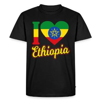Ethiopia - Men's Premium Organic T-Shirt - black - Front - Nico (187cm)