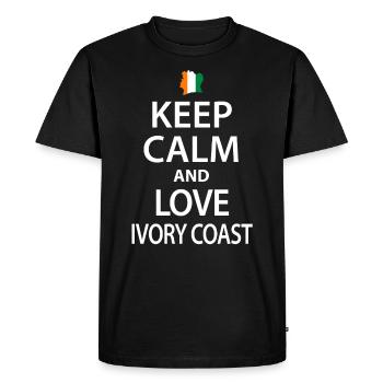 Côte d’Ivoire - T-shirt Premium bio Homme - noir - Devant - Nico (187cm)