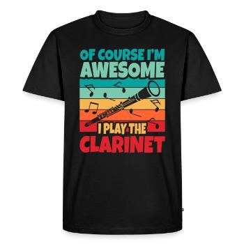 Clarinette - T-shirt Premium bio Homme - noir - Devant - Nico (187cm)