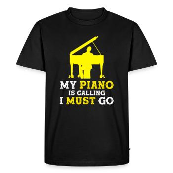 Piano Klavier - Men's Premium Organic T-Shirt - black - Front - Nico (187cm)