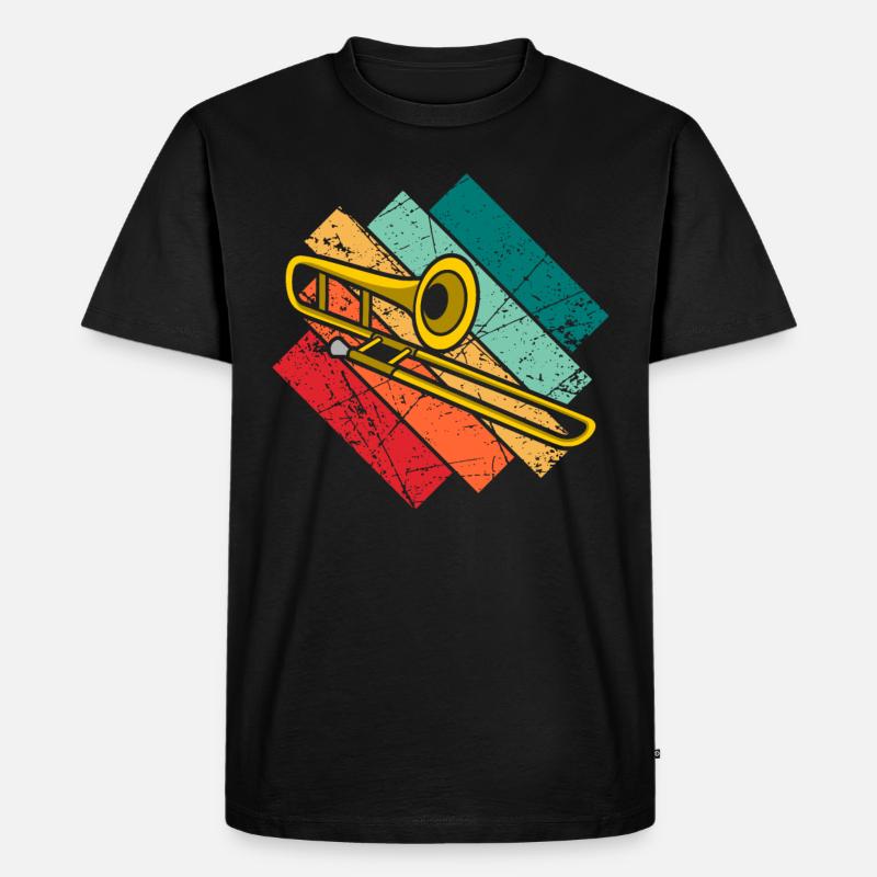 Posaune Trombone - Männer Premium Bio T-Shirt - Schwarz