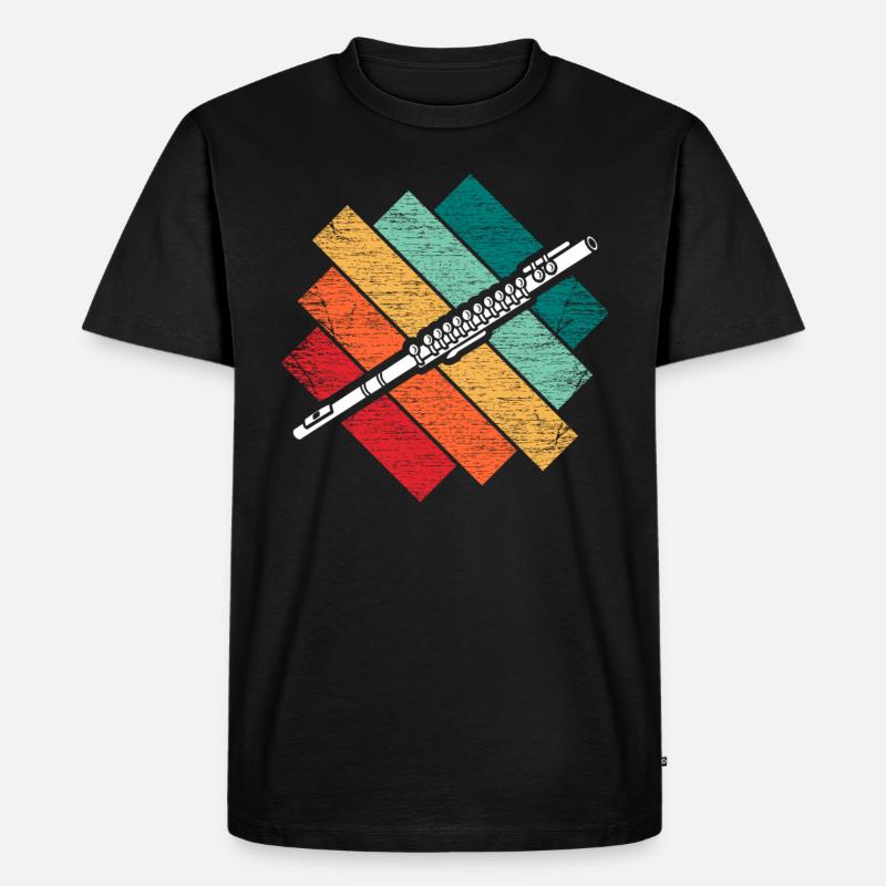 Querflöte - Männer Premium Bio T-Shirt - Schwarz