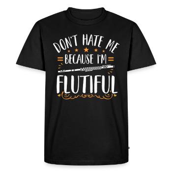Flute SideBlown Flute - Men's Premium Organic T-Shirt - black - Front - Nico (187cm)