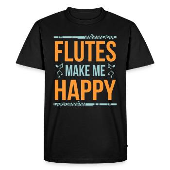 Flute SideBlown Flute - Men's Premium Organic T-Shirt - black - Front - Nico (187cm)