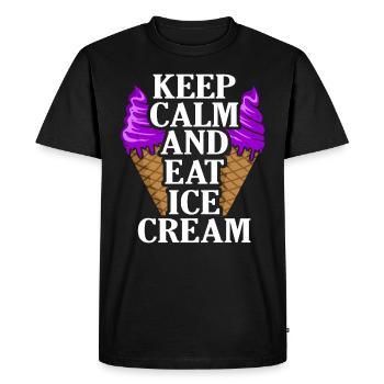 Crème glacée - T-shirt Premium bio Homme - noir - Devant - Nico (187cm)
