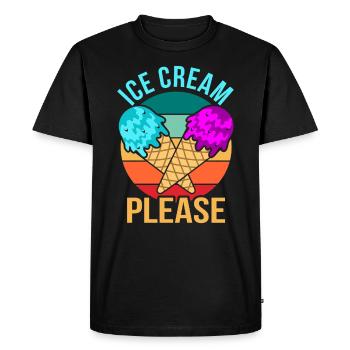 Crème glacée - T-shirt Premium bio Homme - noir - Devant - Nico (187cm)