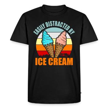 Crème glacée - T-shirt Premium bio Homme - noir - Devant - Nico (187cm)
