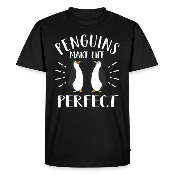 penguin - Men's Premium Organic T-Shirt - black - Front - Nico (187cm)