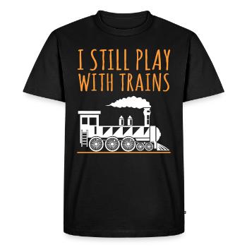 train - Men's Premium Organic T-Shirt - black - Front - Nico (187cm)