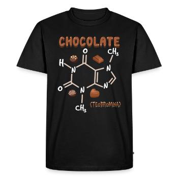 Chocolate - Men's Premium Organic T-Shirt - black - Front - Nico (187cm)