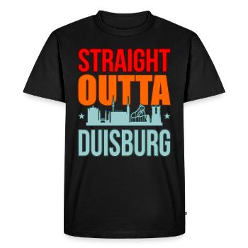 Duisburg - Men's Premium Organic T-Shirt - black - Front - Nico (187cm)