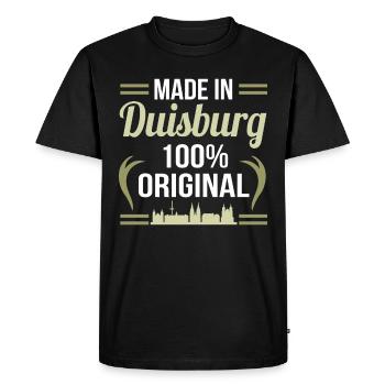 Duisburg - Men's Premium Organic T-Shirt - black - Front - Nico (187cm)