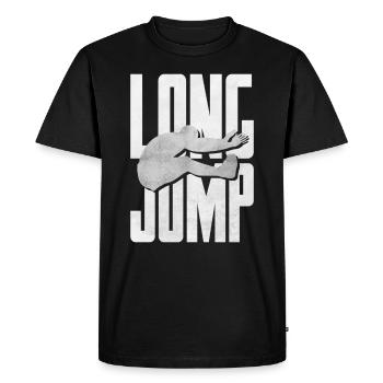 Saut en longueur - T-shirt Premium bio Homme - noir - Devant - Nico (187cm)