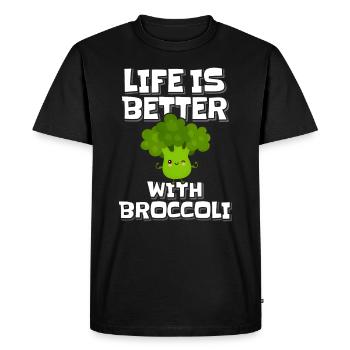 Broccoli - Men's Premium Organic T-Shirt - black - Front - Nico (187cm)