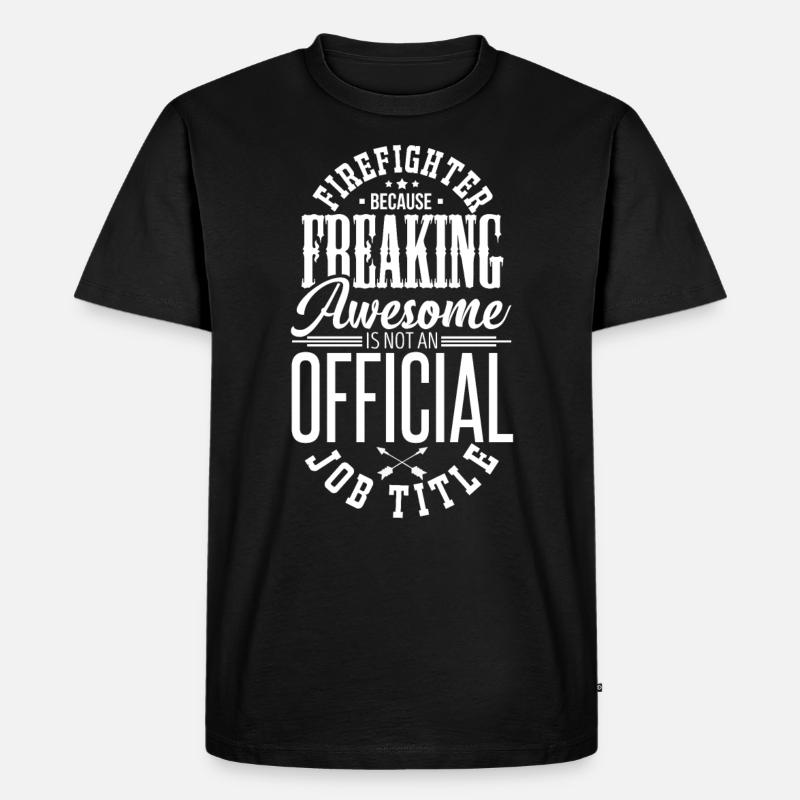 Feuerwehrmann - Männer Premium Bio T-Shirt - Schwarz