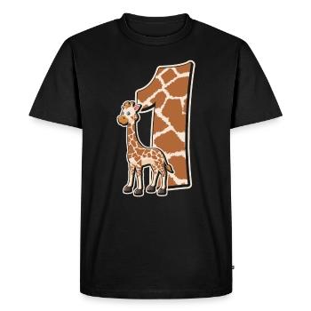 1er anniversaire - T-shirt Premium bio Homme - noir - Devant - Nico (187cm)