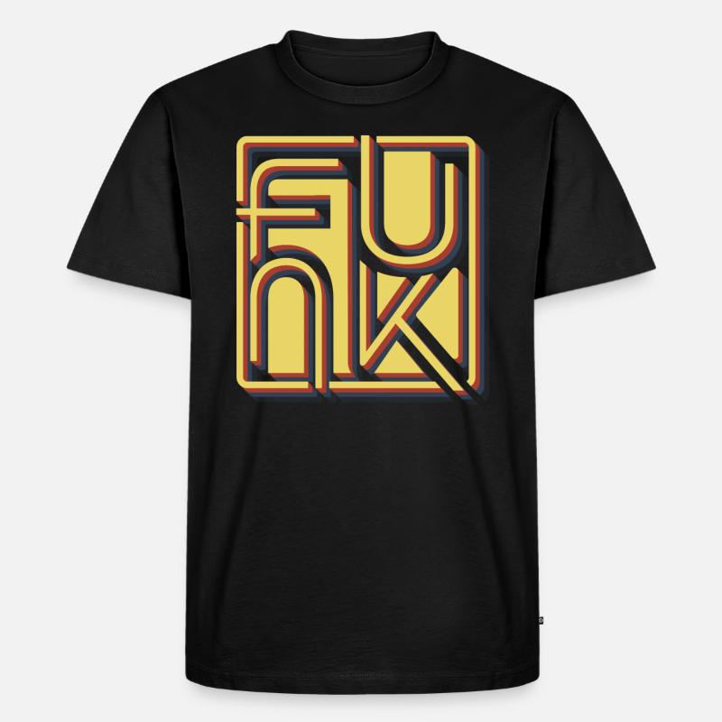 Funk Retro - Männer Premium Bio T-Shirt - Schwarz