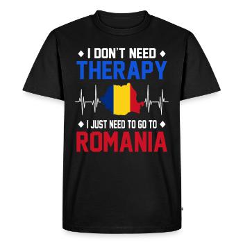 Roumanie - T-shirt Premium bio Homme - noir - Devant - Nico (187cm)