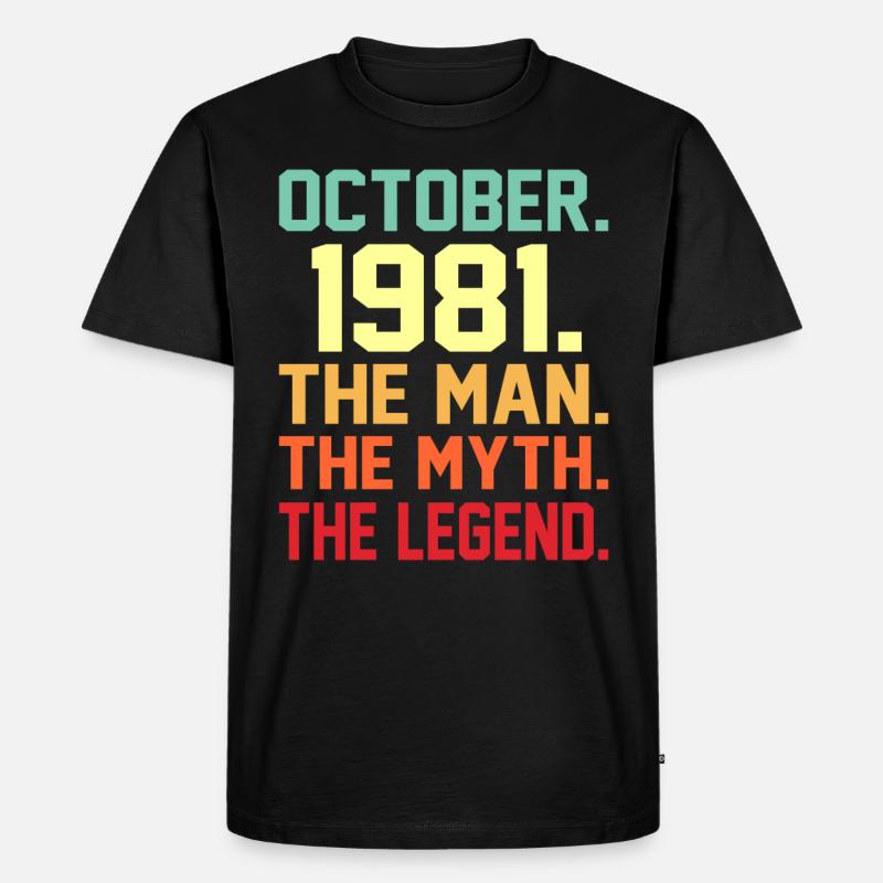 1981 - Männer Premium Bio T-Shirt - Schwarz