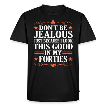 40th birthday - Men's Premium Organic T-Shirt - black - Front - Nico (187cm)