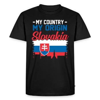Slovakia - Men's Premium Organic T-Shirt - black - Front - Nico (187cm)