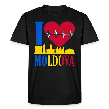 Moldova - Men's Premium Organic T-Shirt - black - Front - Nico (187cm)