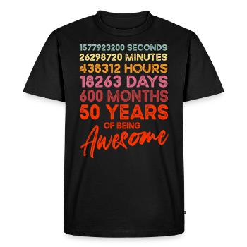 50e anniversaire - T-shirt Premium bio Homme - noir - Devant - Nico (187cm)