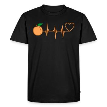 Peach - Men's Premium Organic T-Shirt - black - Front - Nico (187cm)