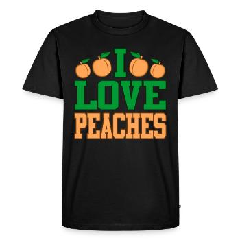 Peach - Men's Premium Organic T-Shirt - black - Front - Nico (187cm)