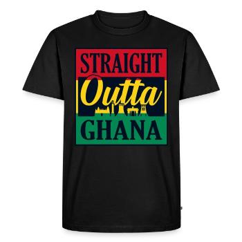 Ghana - T-shirt Premium bio Homme - noir - Devant - Nico (187cm)