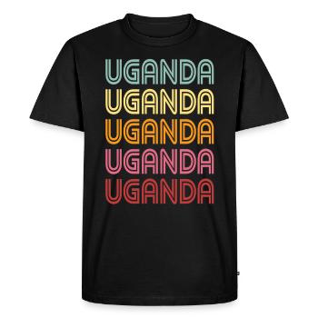 Uganda - Men's Premium Organic T-Shirt - black - Front - Nico (187cm)