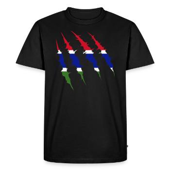 Gambia - Men's Premium Organic T-Shirt - black - Front - Nico (187cm)