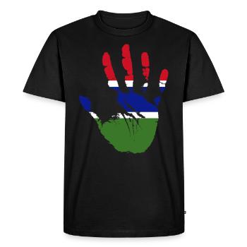 Gambia - Men's Premium Organic T-Shirt - black - Front - Nico (187cm)