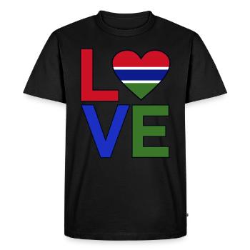 Gambia - Men's Premium Organic T-Shirt - black - Front - Nico (187cm)