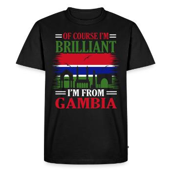 Gambia - Men's Premium Organic T-Shirt - black - Front - Nico (187cm)