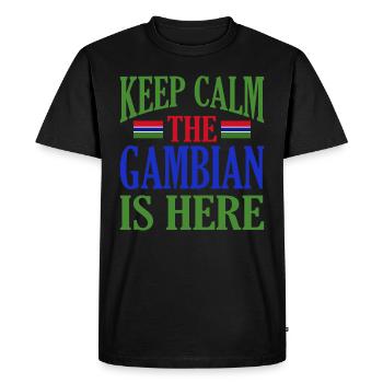Gambia - Men's Premium Organic T-Shirt - black - Front - Nico (187cm)
