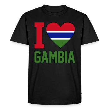 Gambia - Men's Premium Organic T-Shirt - black - Front - Nico (187cm)