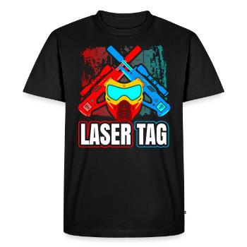 Laser Tag - T-shirt Premium bio Homme - noir - Devant - Nico (187cm)